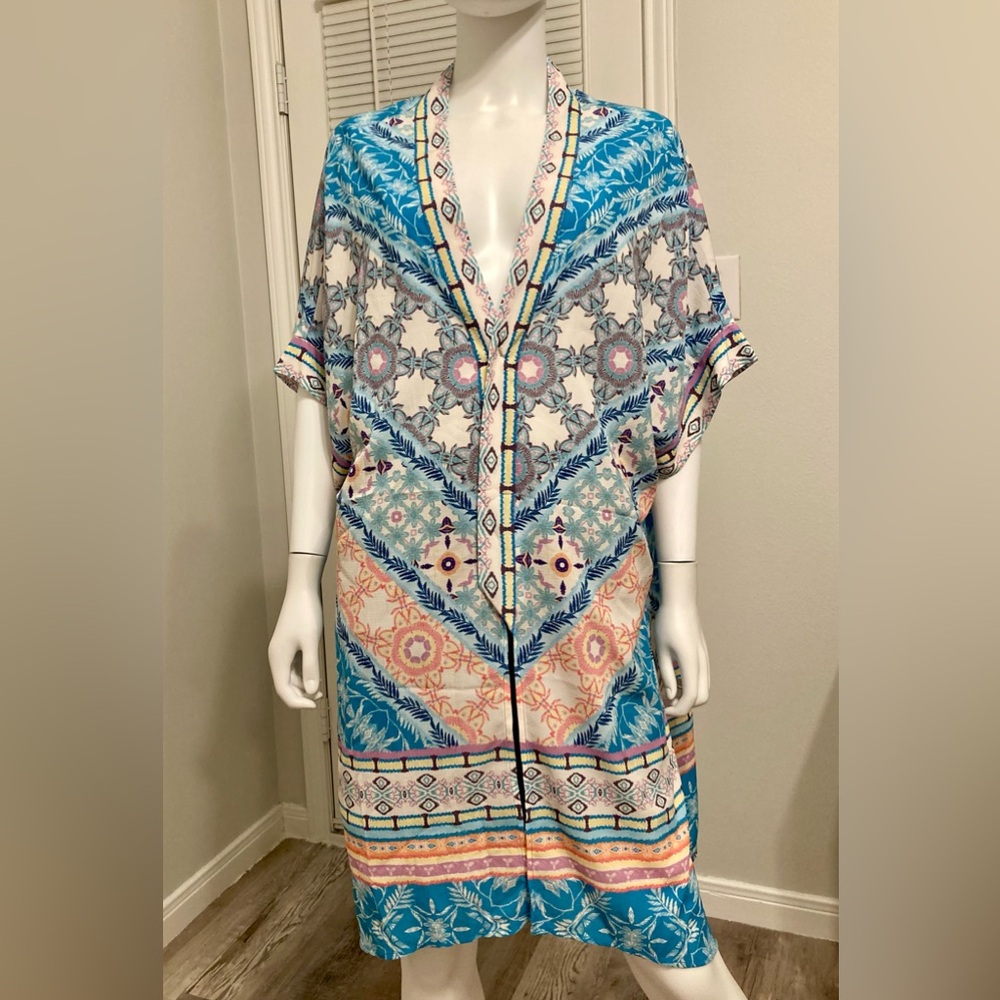 BERMUDA BLUE MIX FLORAL DRESS by UMGEE Sz S